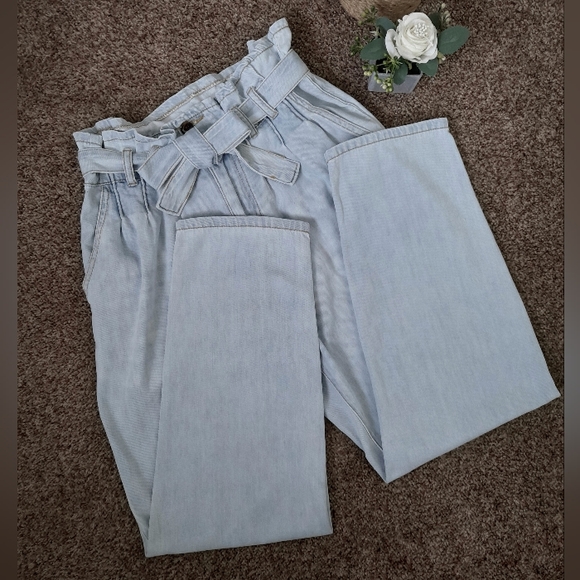 Denim&Co Denim - Light Blue Paper Bag Waist Jeans